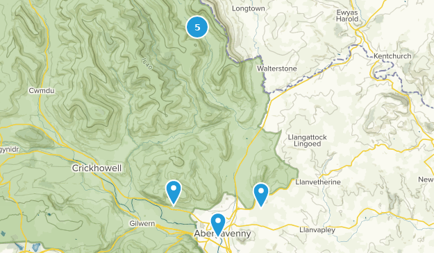 Abergavenny, Monmouthshire Map