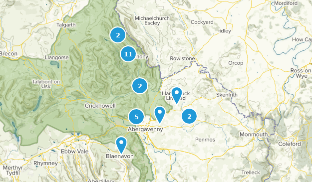 Abergavenny, Monmouthshire Map