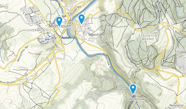 Monmouth, Monmouthshire Map