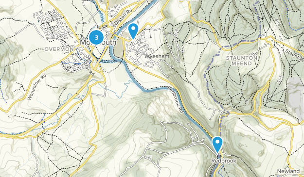 Monmouth, Monmouthshire Map