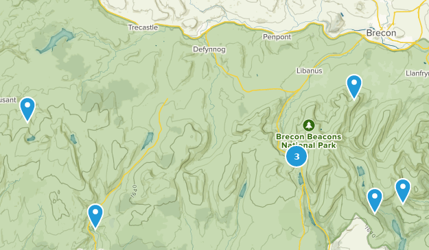 Brecon, Powys Map