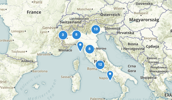trail locations for Italy