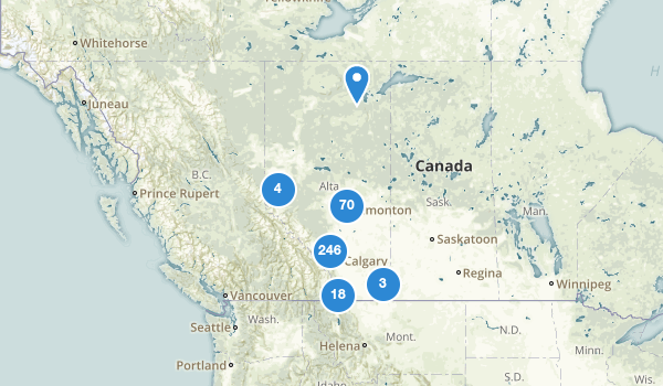 trail locations for Alberta, Canada