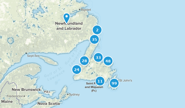 Newfoundland and Labrador, Canada Map