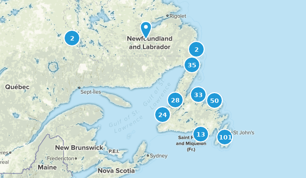 Newfoundland and Labrador, Canada Map
