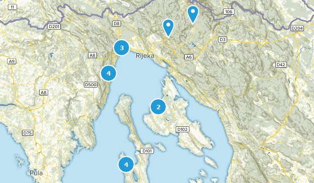 Primorsko-goranska županija, Croacia Map