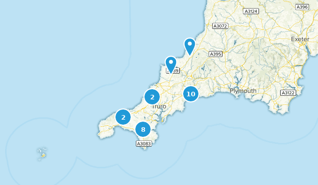 Cornwall, England Map