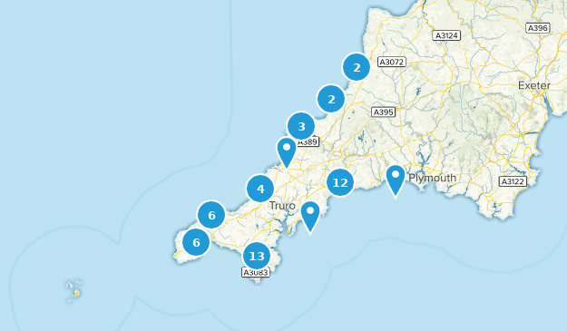 Cornwall, England Map