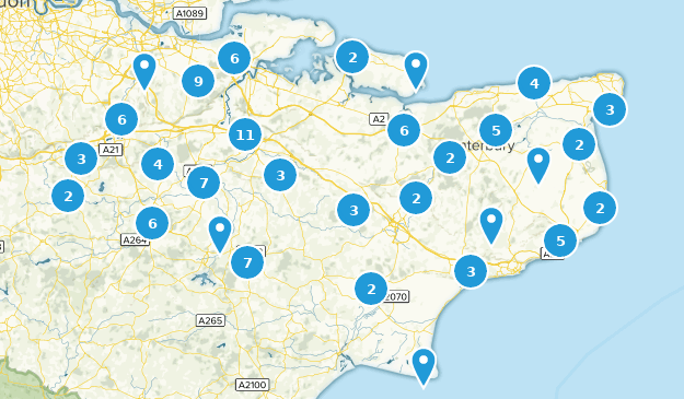 Kent, Angleterre Map