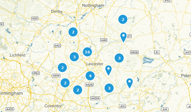 Leicestershire, Inglaterra Map