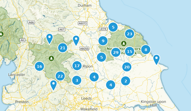 North Yorkshire, England Map