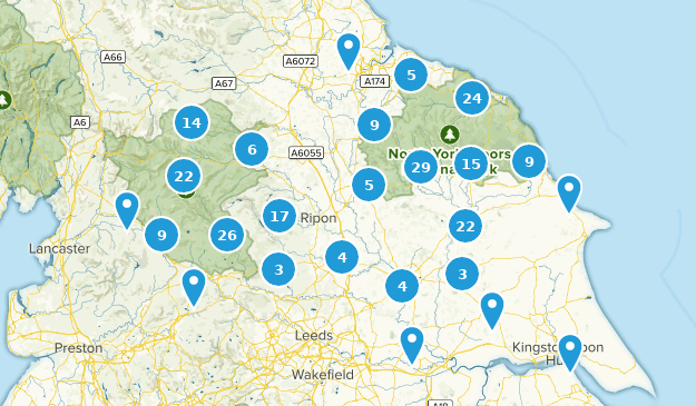 North Yorkshire, England Map