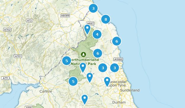Northumberland, England Map