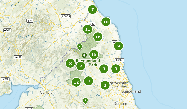 Northumberland, England Map