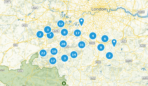 Surrey, Inglaterra Map