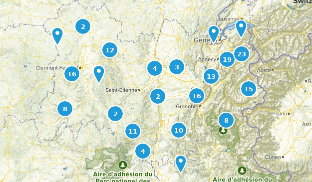 Auvergne-Rhône-Alpes, France Map