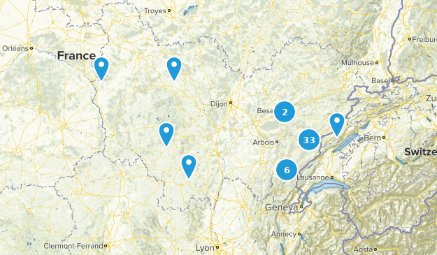 Bourgogne-Franche-Comté, France Map