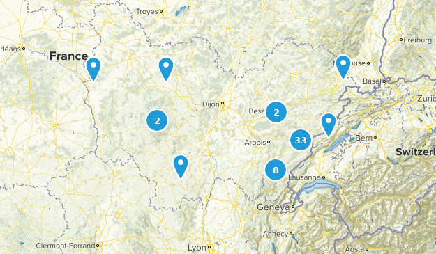 Bourgogne-Franche-Comté, Frankreich Map