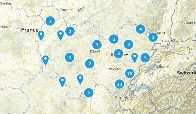 Bourgogne-Franche-Comté, Frankreich Map