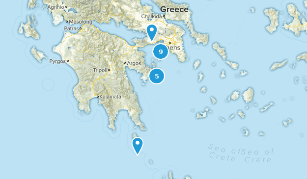 Attica, Grèce Map