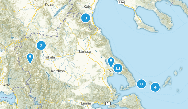 Thessalie, Grèce Map