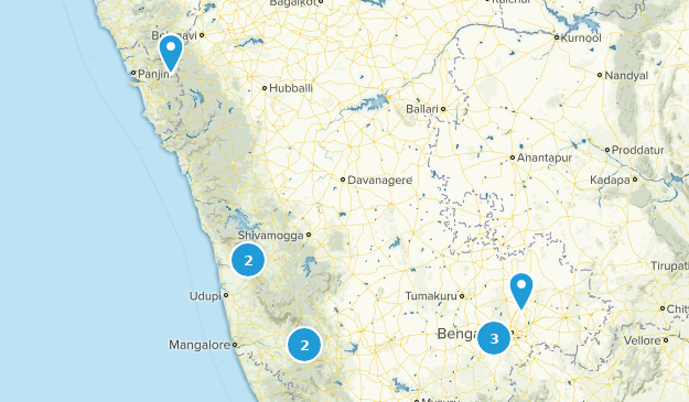 Karnataka, Indien Map