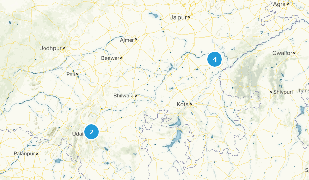 Rajasthan, Indien Map