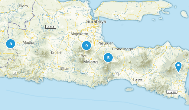 Jawa Timur, Indonesien Map
