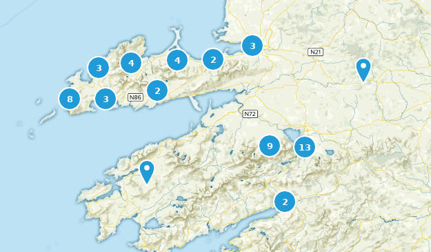 comté de Kerry, Irlande Map