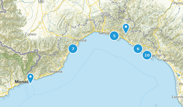 Liguria, Italien Map