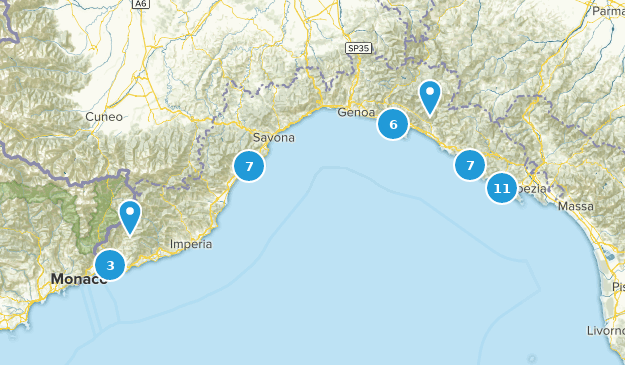 Liguria, Italien Map