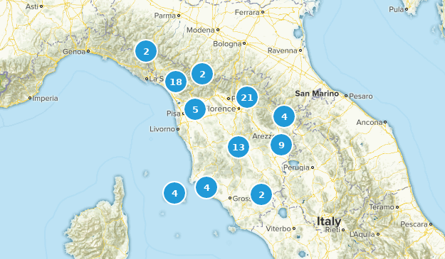 Tuscany, Italien Map