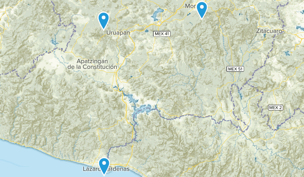 Michoacán de Ocampo, Mexico Map
