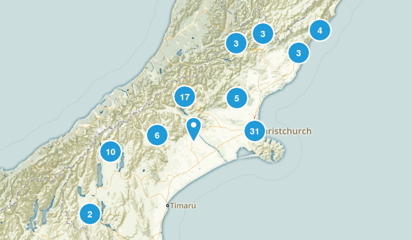 Canterbury Region, New Zealand Map