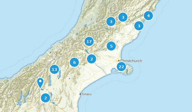 Canterbury Region, New Zealand Map