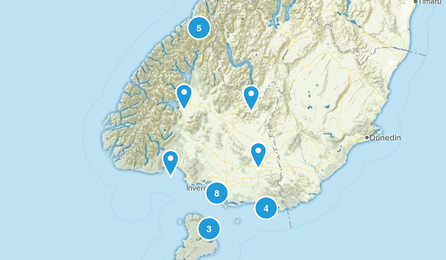 Southland Region, New Zealand Map