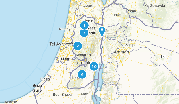 Cisjordanie, État de Palestine Map