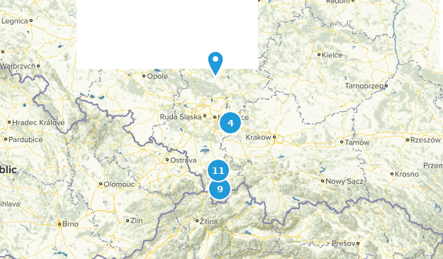 Śląskie, Polen Map
