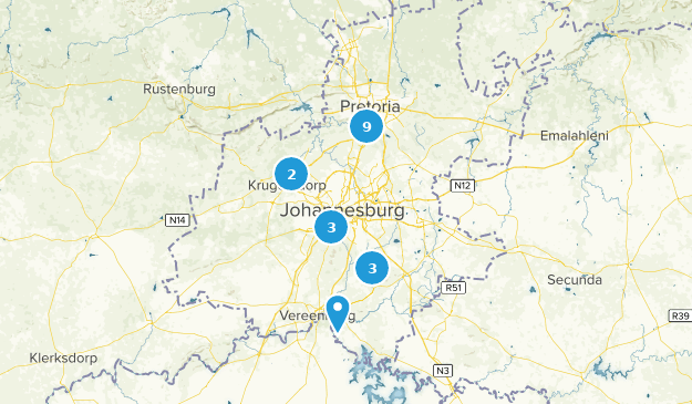 Gauteng, Südafrika Map