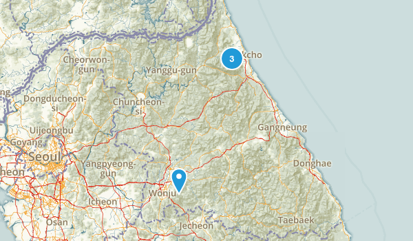 Gangwon, South Korea Map