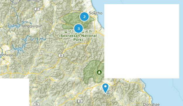 Gangwon, Südkorea Map