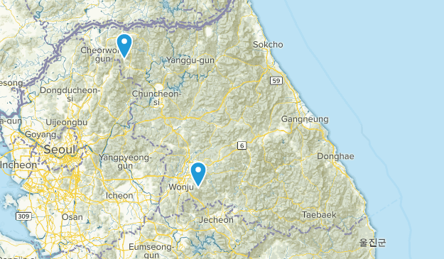 Gangwon-do, South Korea Map