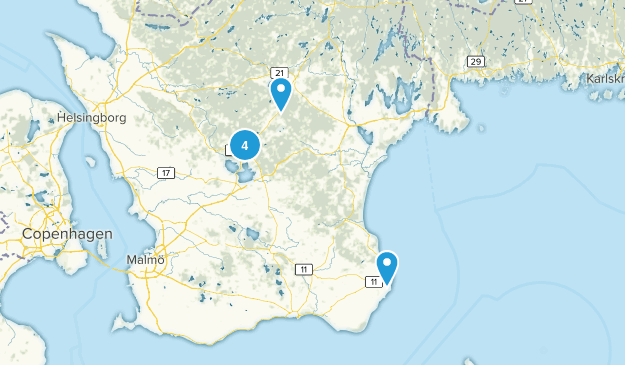 Skåne län, Sweden Map