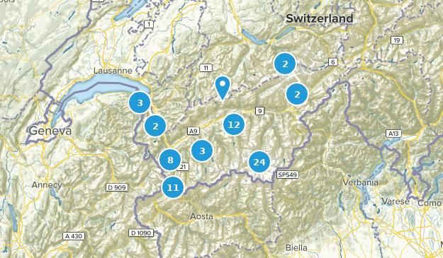 Valais, Schweiz Map