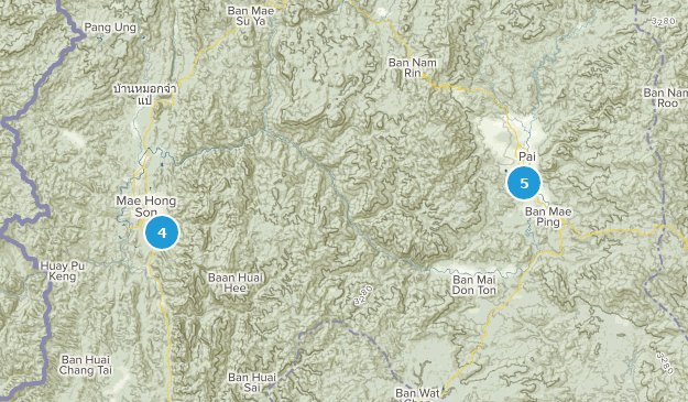 Mae Hong Son, Thaïlande Map