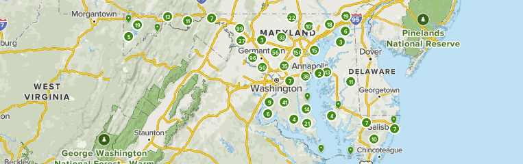 Map of trails in Maryland