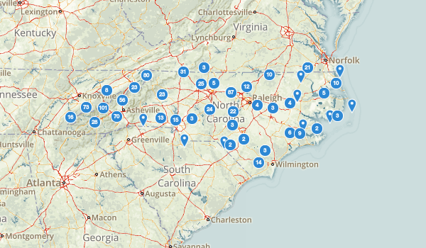 trail locations for North Carolina