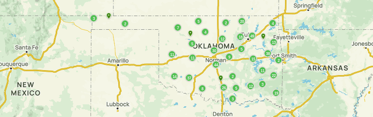 Map of trails in Oklahoma