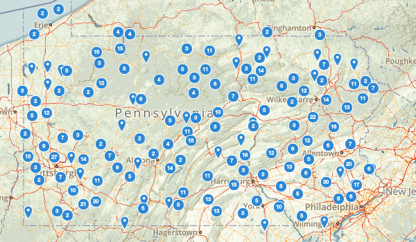 trail locations for Pennsylvania