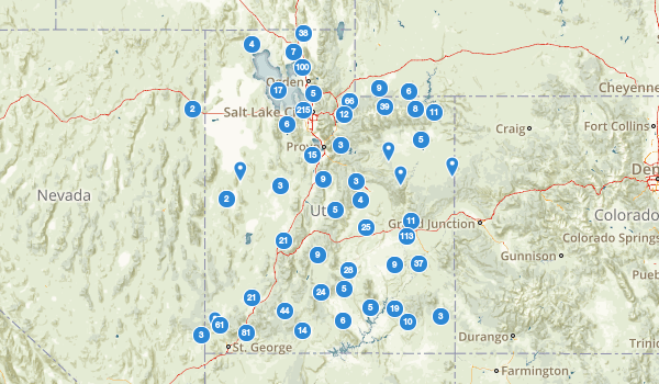 trail locations for Utah
